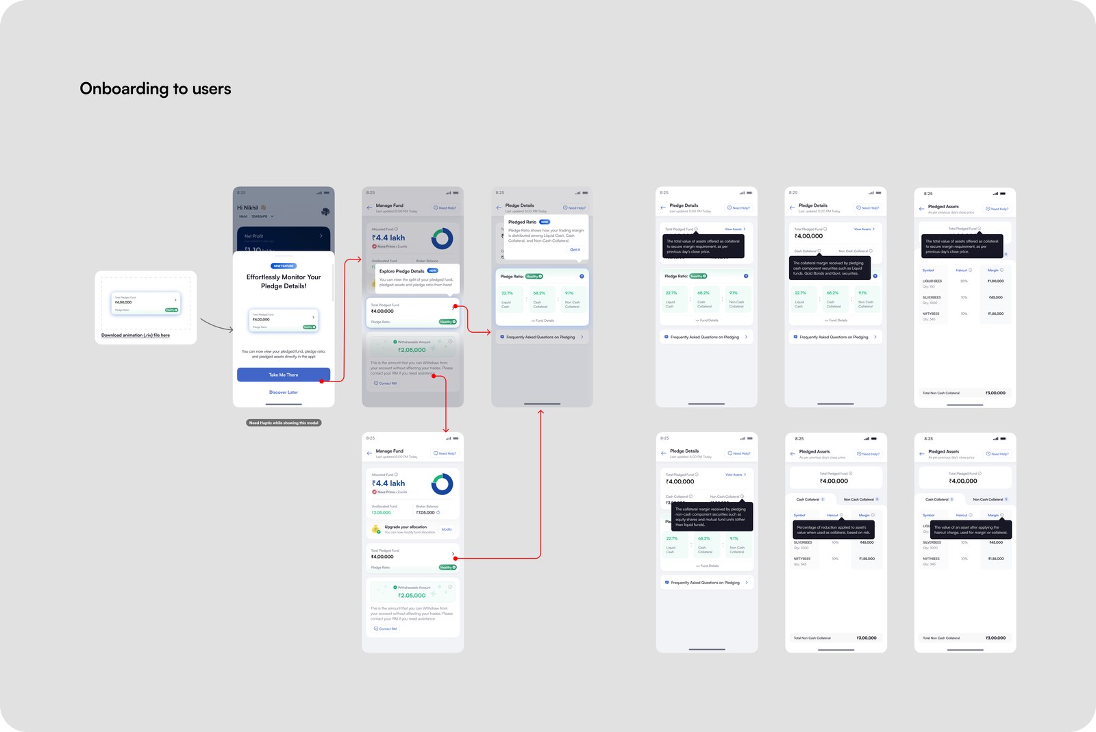 Onboarding: the new-feature modal, the NEW badge, and the coach-mark tour defining each term in place